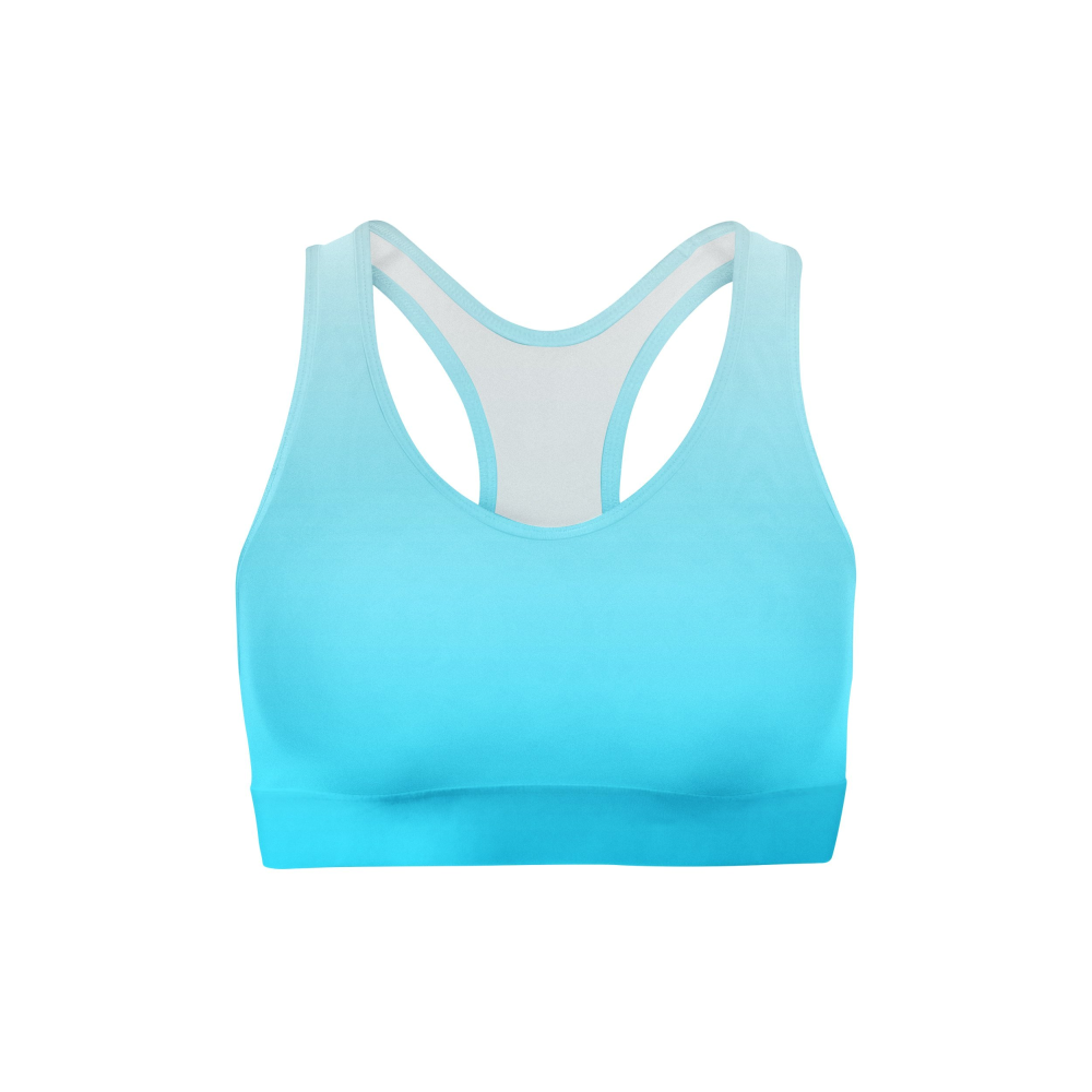 White Blue Ombre Sports Bra - Luxy Leggings