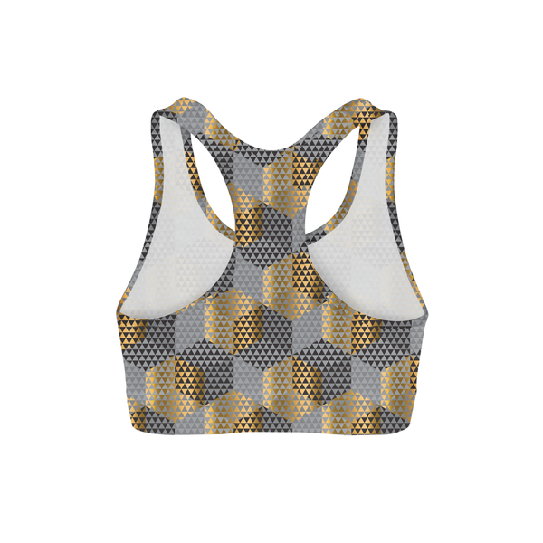 Golden Geometric Sports Bra - Luxy Leggings