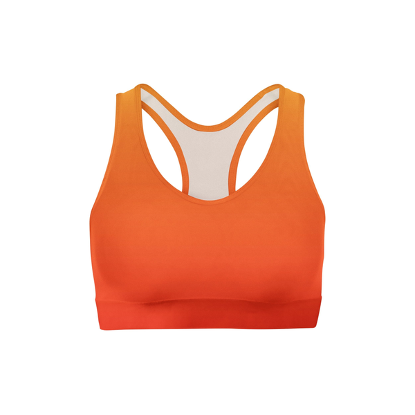 Yellow Red Ombre Sports Bra - Luxy Leggings