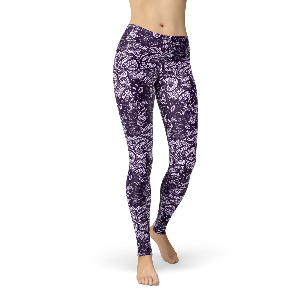 Leslie Purple Lace - Luxy Leggings