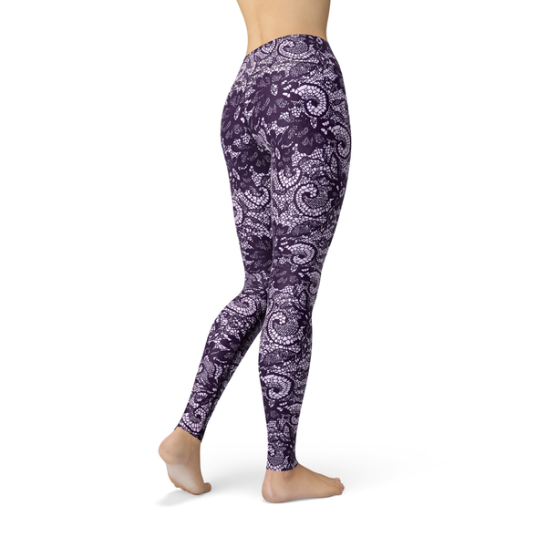 Leslie Purple Lace - Luxy Leggings