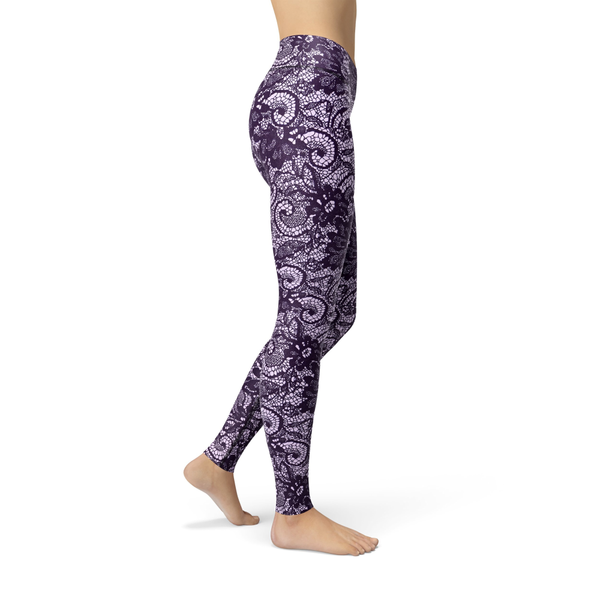 Leslie Purple Lace - Luxy Leggings