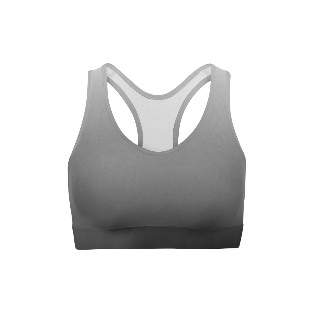 White Black Ombre Sports Bra - Lealaa